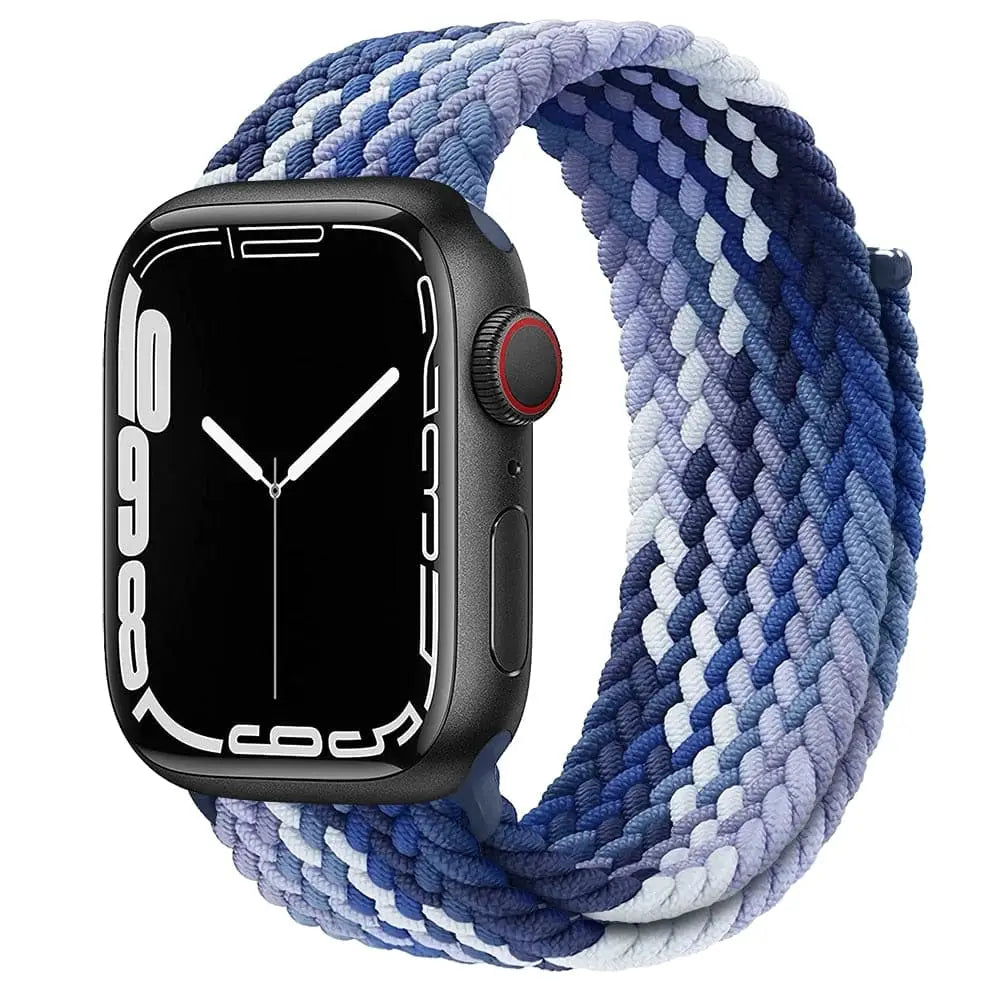 Apple Watch Armband - Solo Loop • elastisches Armband mit Klettverschluss - Verlauf Blau