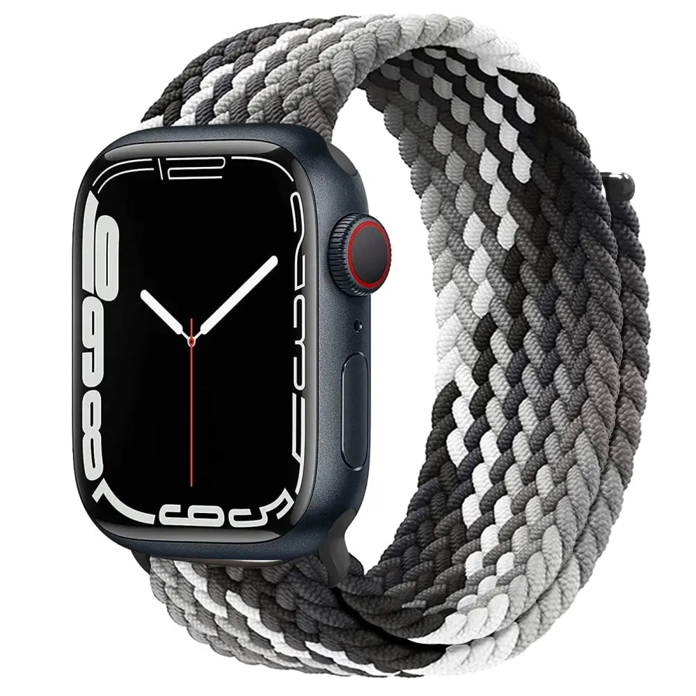 Apple Watch Armband - Solo Loop • elastisches Armband mit Klettverschluss - Verlauf Schwarz