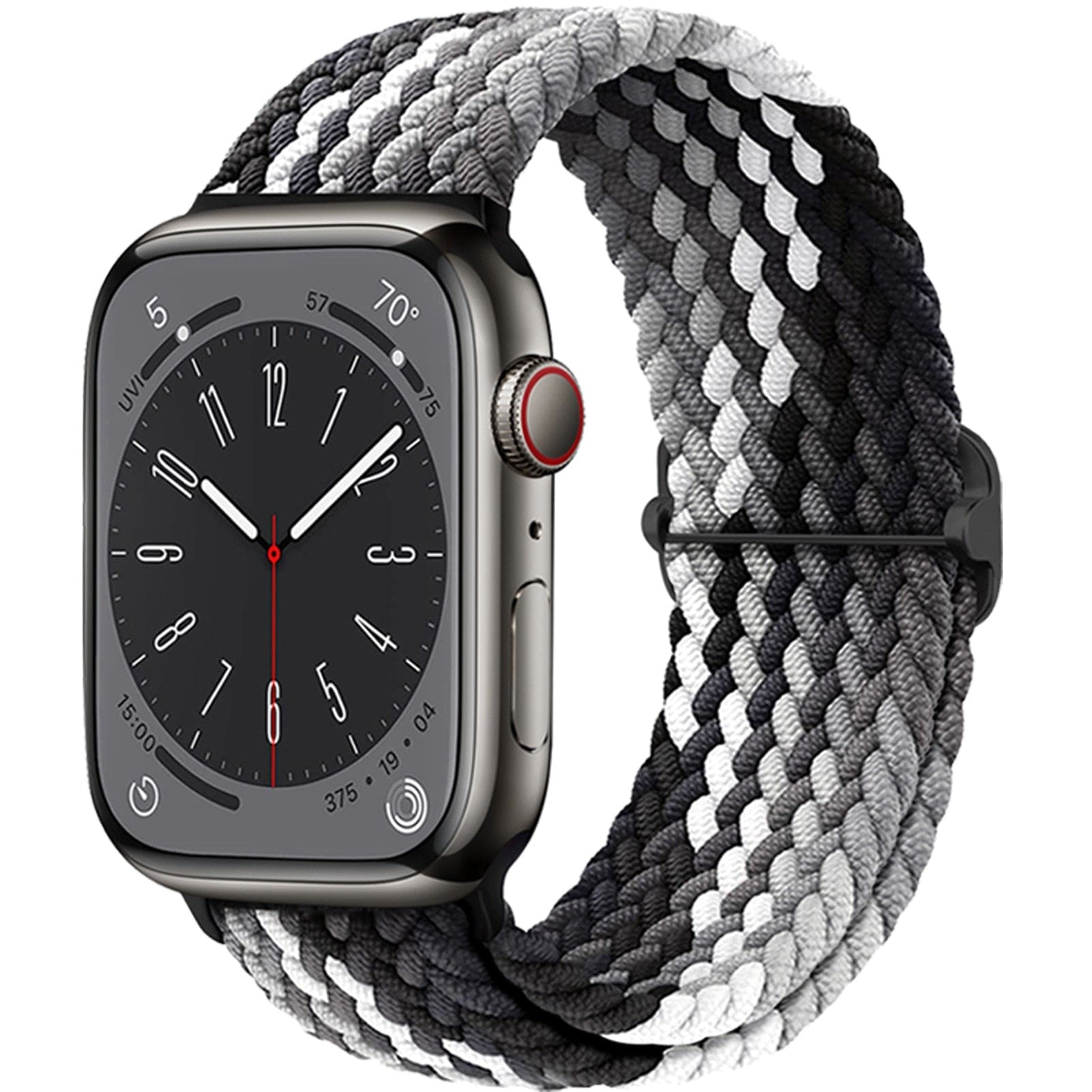 Solo Loop • elastisches Armband (mit Schlaufe) - Black Clever / 38-40-41 mm - Apple Watch Armband
