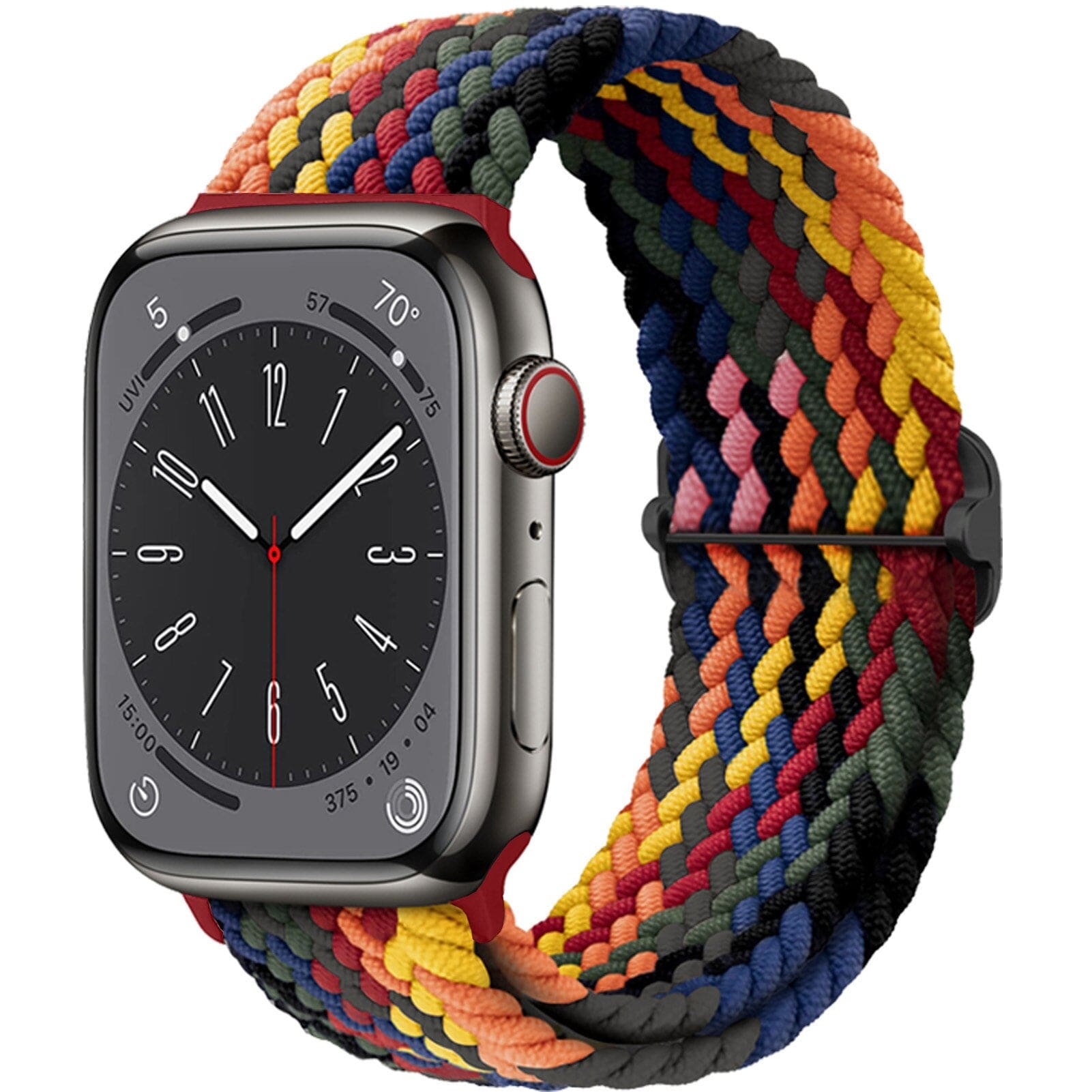 Solo Loop • elastisches Armband (mit Schlaufe) - Rainbow Gray / 38-40-41 mm - Apple Watch Armband