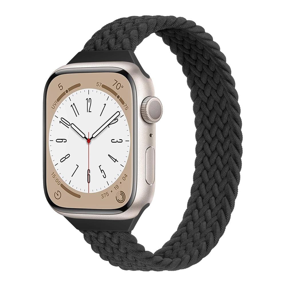 Solo Loop • elastisches Armband (schmal) - Schwarz / 38-40-41 mm [S] - Apple Watch Armband