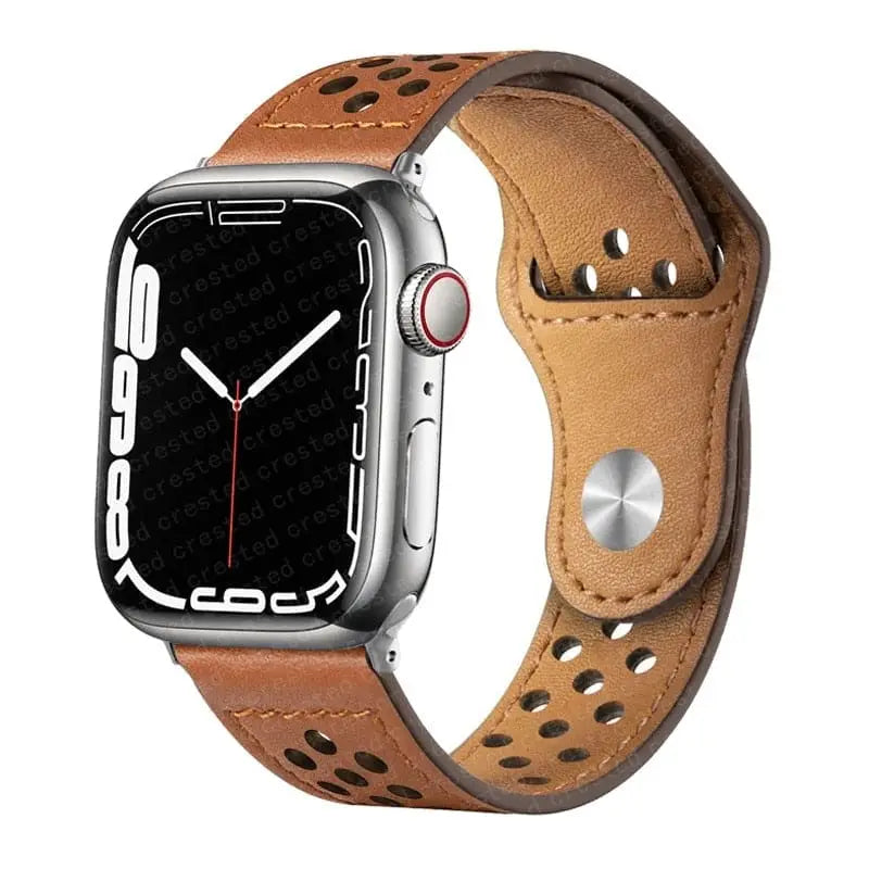 Apple Watch Armband - Sportarmband aus Kunstleder - Braun / 38-40-41 mm