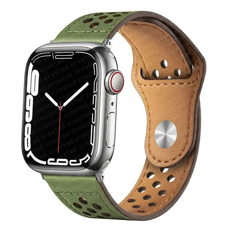 Apple Watch Armband - Sportarmband aus Kunstleder - Khaki / 38-40-41 mm