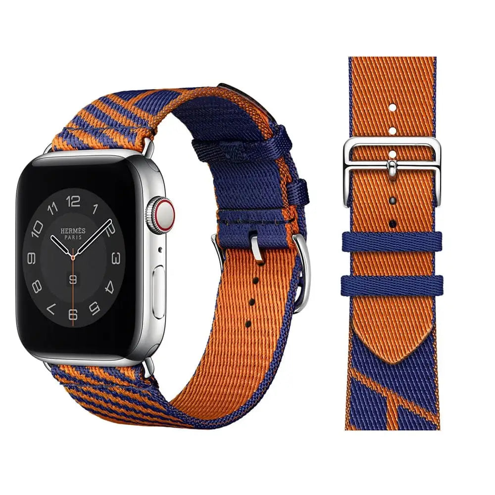 Apple Watch Armband - Textil Armband - Orange & Sapphire Blue / 38 mm