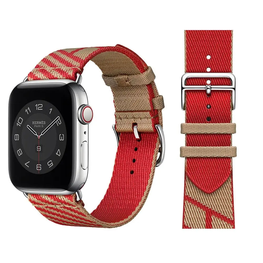 Apple Watch Armband - Textil Armband - Red & Sand / 38 mm