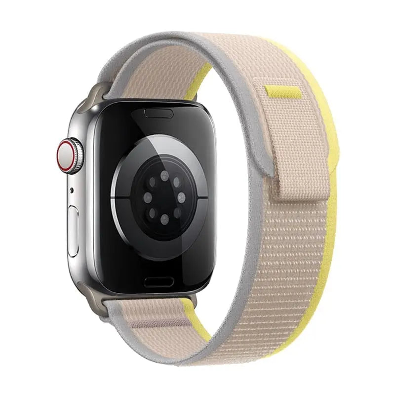 Apple Watch Armband - Trail Loop Nylon-Armband mit Klettverschluss - Beige & Gelb / 38-40-41 mm