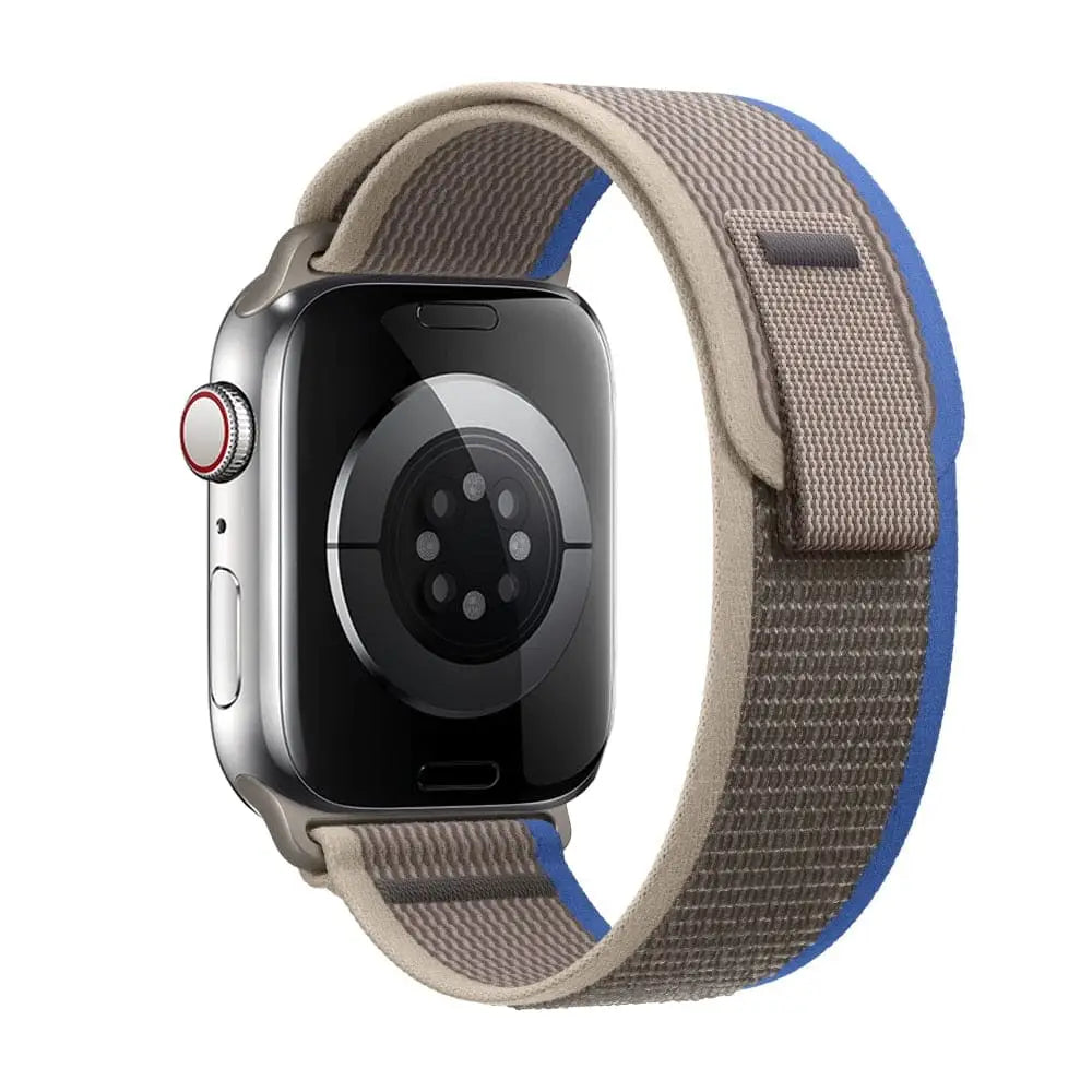 Apple Watch Armband - Trail Loop Nylon-Armband mit Klettverschluss - Grau & Blau / 38-40-41 mm